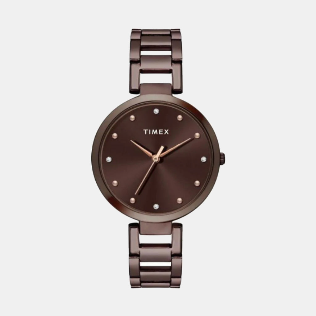 Classics Women Quartz Brown Dial Analog Stainless Steel Watch TW000X272