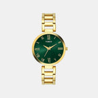 Trendline Women Quartz Green Dial Analog Stainless Steel Watch TW000X273