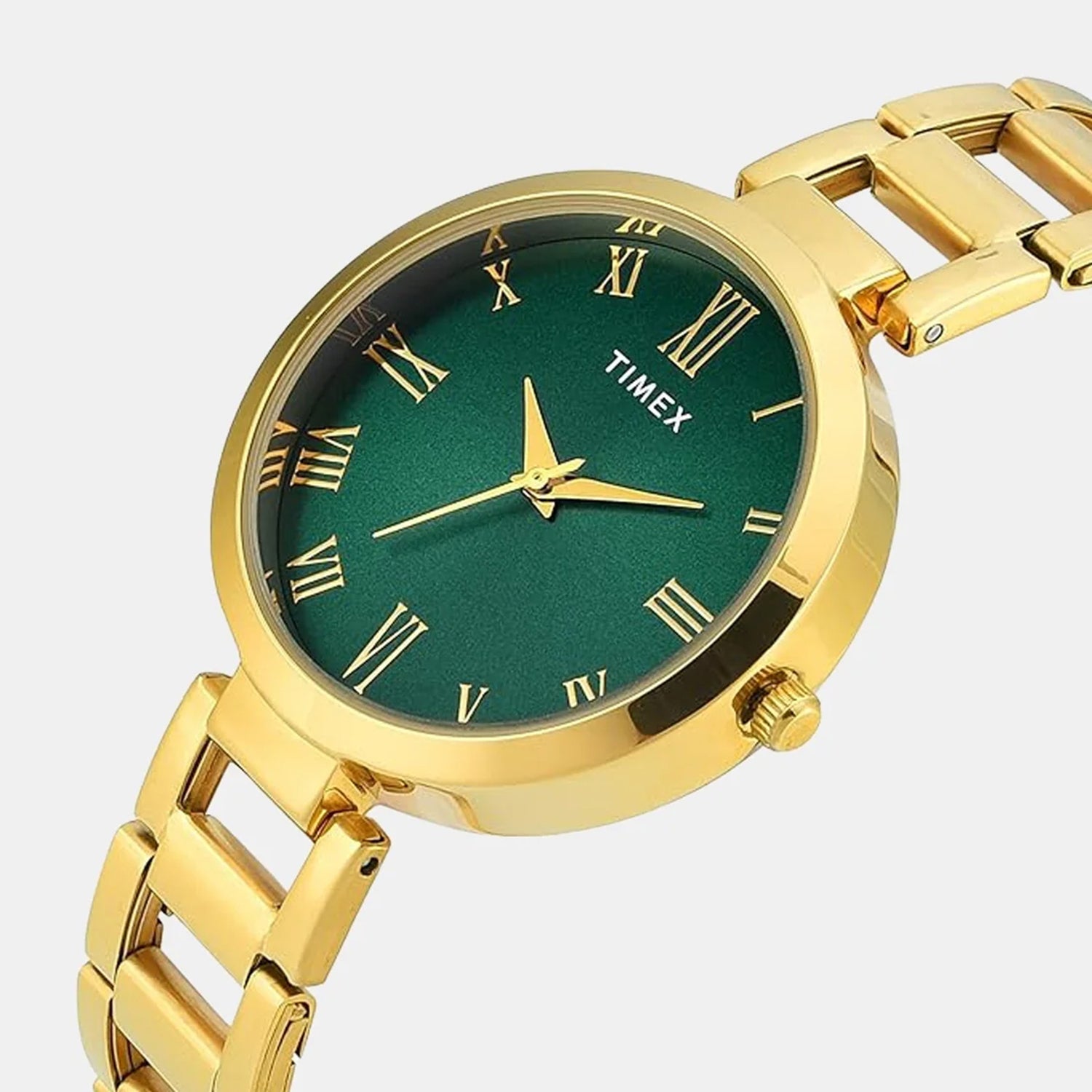 Trendline Women Quartz Green Dial Analog Stainless Steel Watch TW000X273