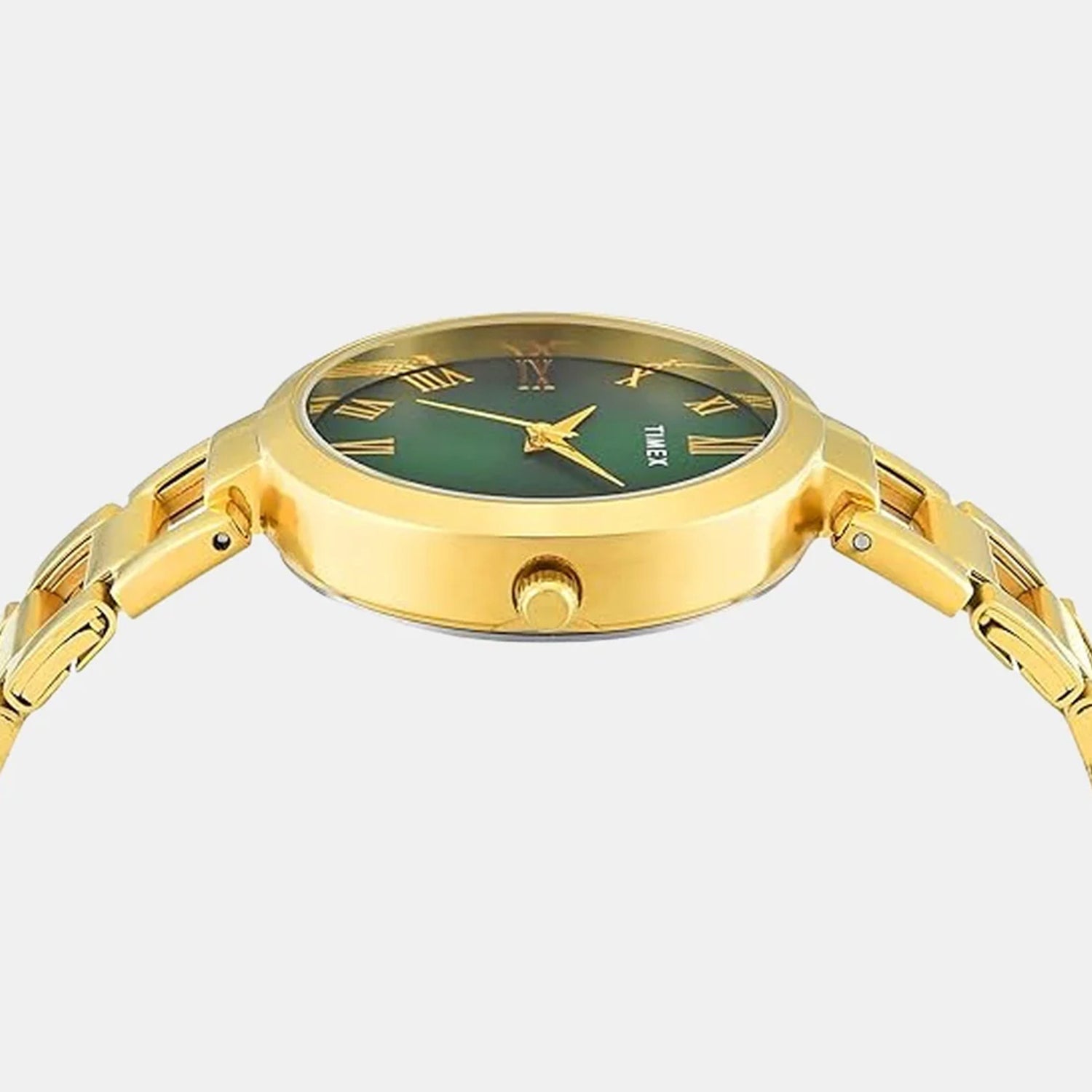 Trendline Women Quartz Green Dial Analog Stainless Steel Watch TW000X273