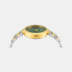Fashion Women Quartz Green Dial Analog Stainless Steel Watch TW000X274