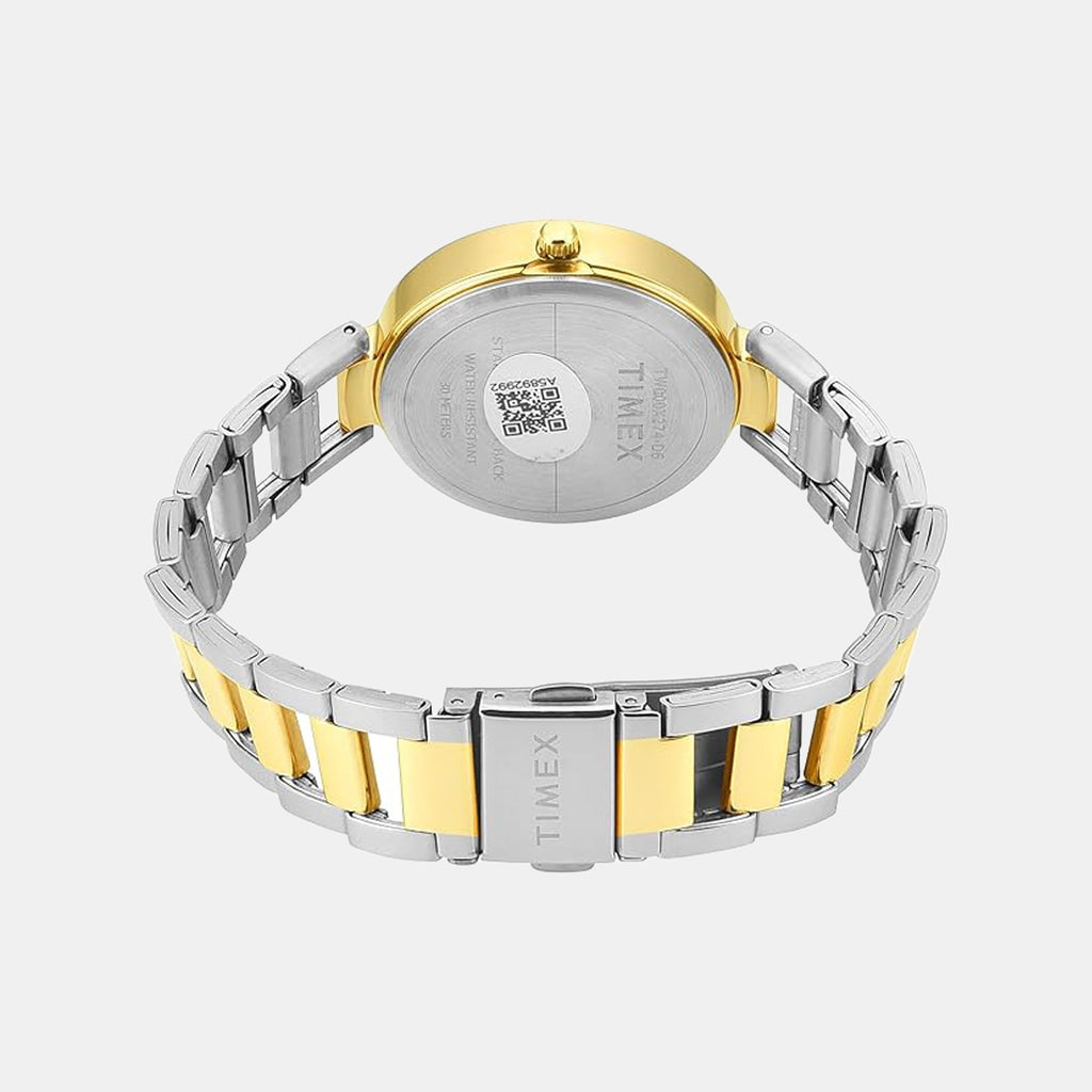 Fashion Women Quartz Green Dial Analog Stainless Steel Watch TW000X274