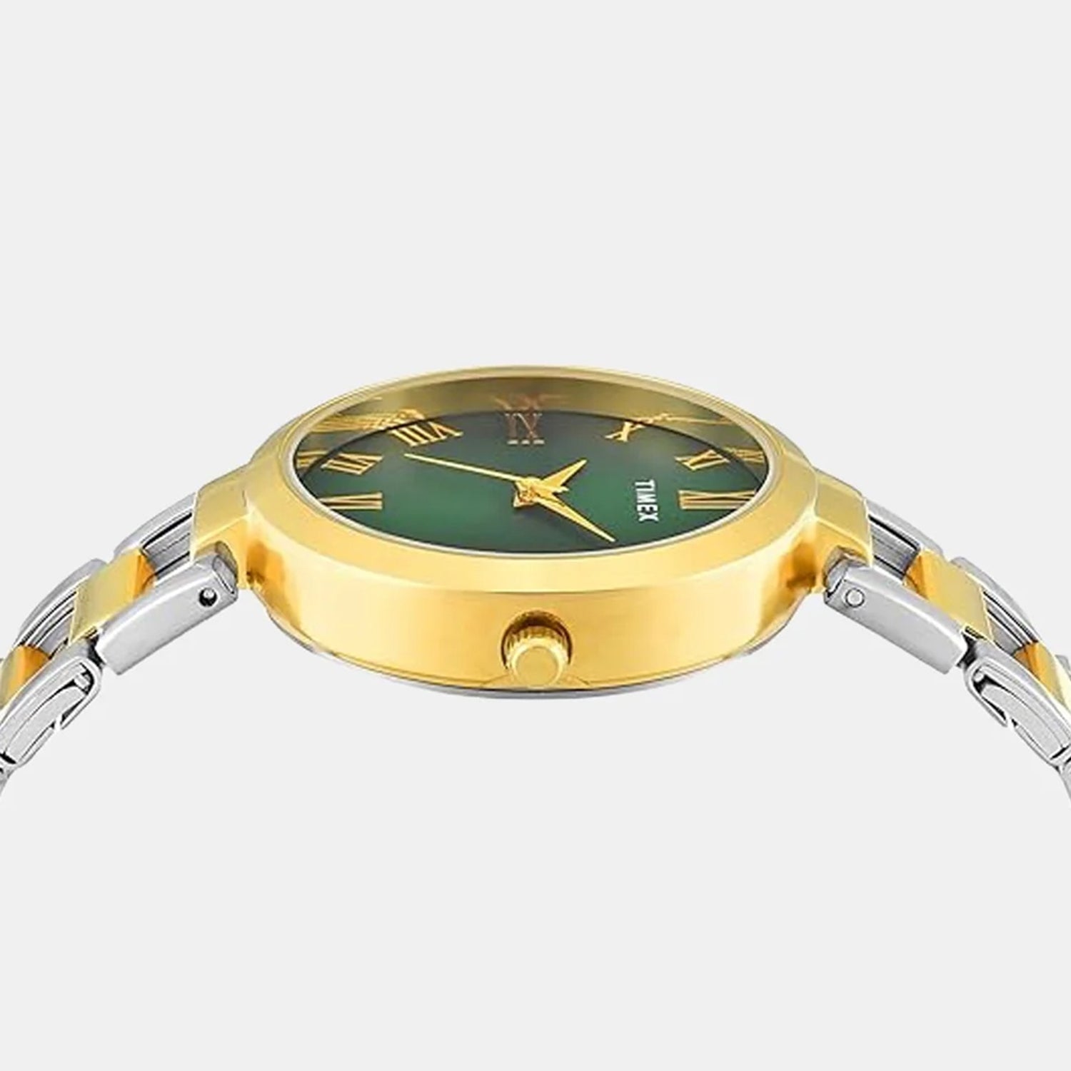 Trendline Women Quartz Green Dial Analog Stainless Steel Watch TW000X274