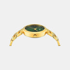 Fashion Women Quartz Green Dial Analog Stainless Steel Watch TW000X275