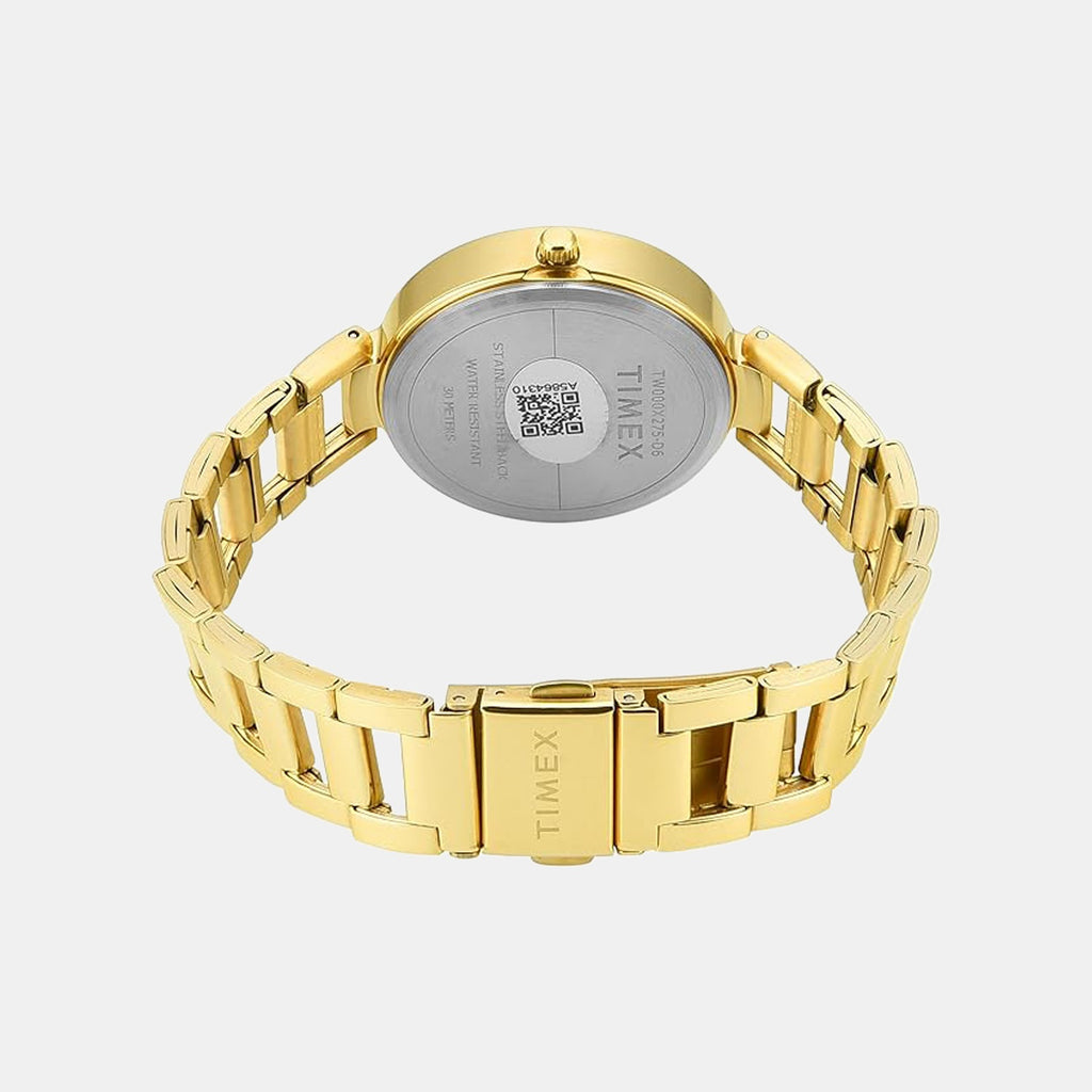 Fashion Women Quartz Green Dial Analog Stainless Steel Watch TW000X275