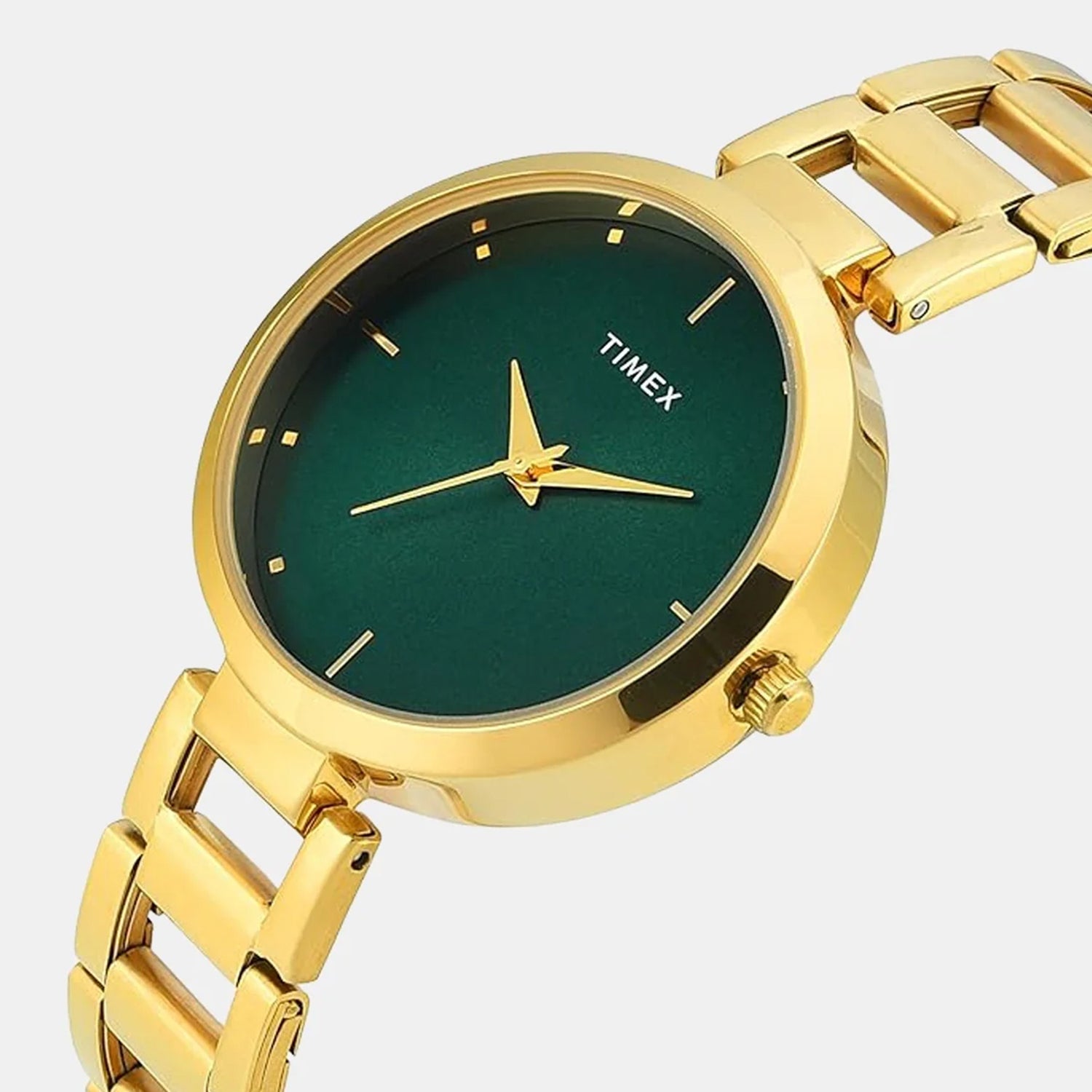 Trendline Women Quartz Green Dial Analog Stainless Steel Watch TW000X275