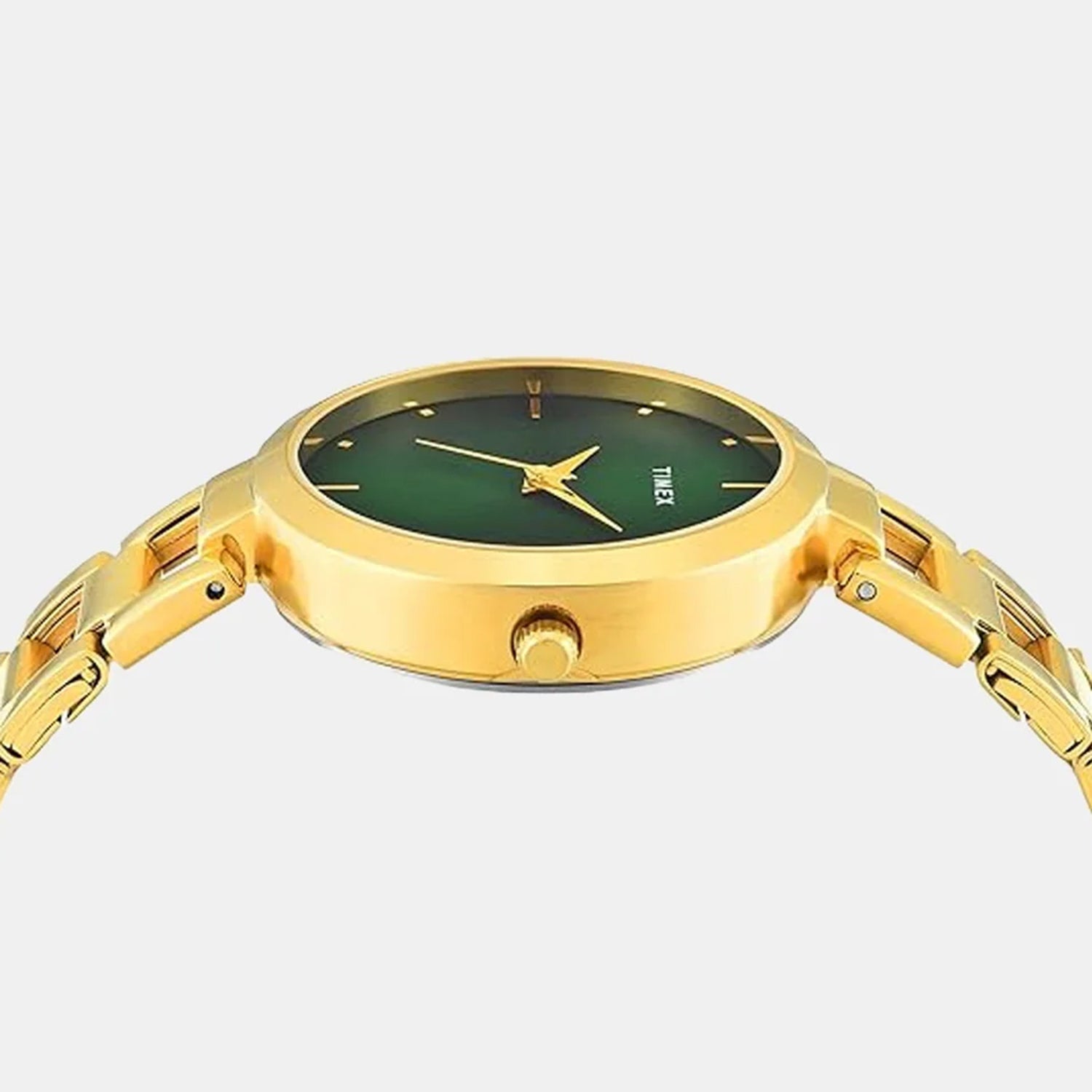 Trendline Women Quartz Green Dial Analog Stainless Steel Watch TW000X275