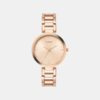 Fashion Women Quartz Rose Gold Dial Analog Stainless Steel Watch TW000X276