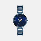 Fashion Women Quartz Blue Dial Analog Stainless Steel Watch TW000X277