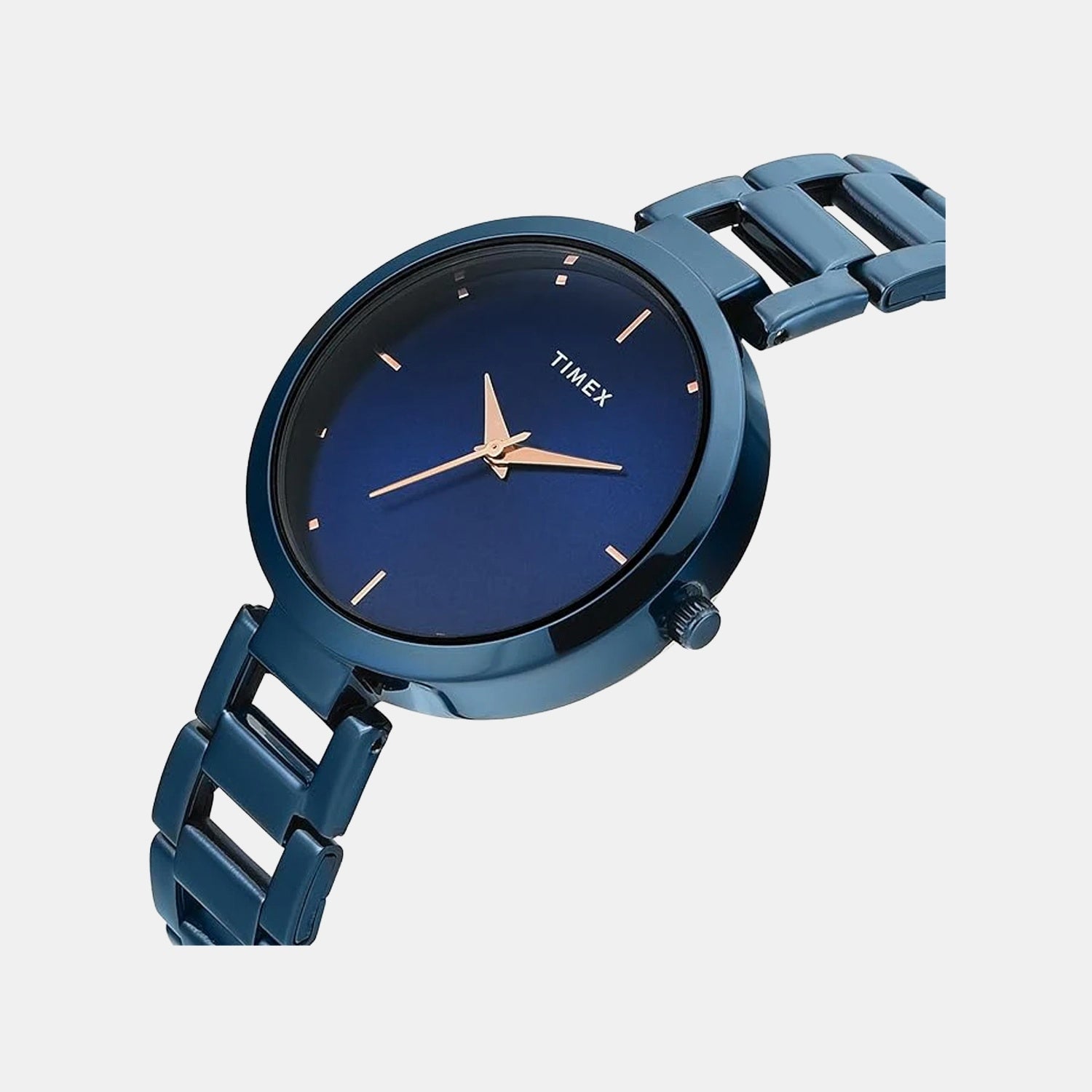 Fashion Women Quartz Blue Dial Analog Stainless Steel Watch TW000X277