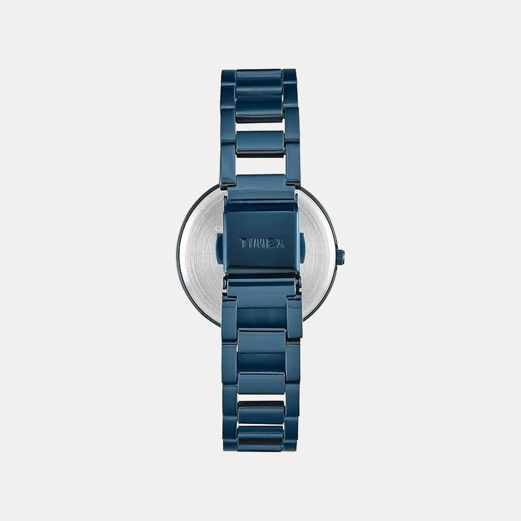 Fashion Women Quartz Blue Dial Analog Stainless Steel Watch TW000X277