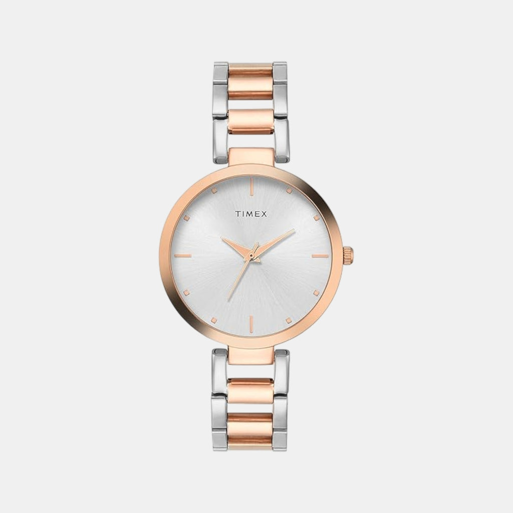 Women Quartz Silver Dial Analog Stainless Steel Watch TW000X278