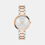 Women Quartz Silver Dial Analog Stainless Steel Watch TW000X278