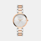 Women Quartz Silver Dial Analog Stainless Steel Watch TW000X278