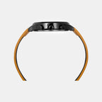 Men Quartz Orange Dial Multi-Function Leather Watch TW003HG27