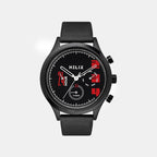 Men Quartz Black Dial Multi-Function Leather Watch TW003HG28