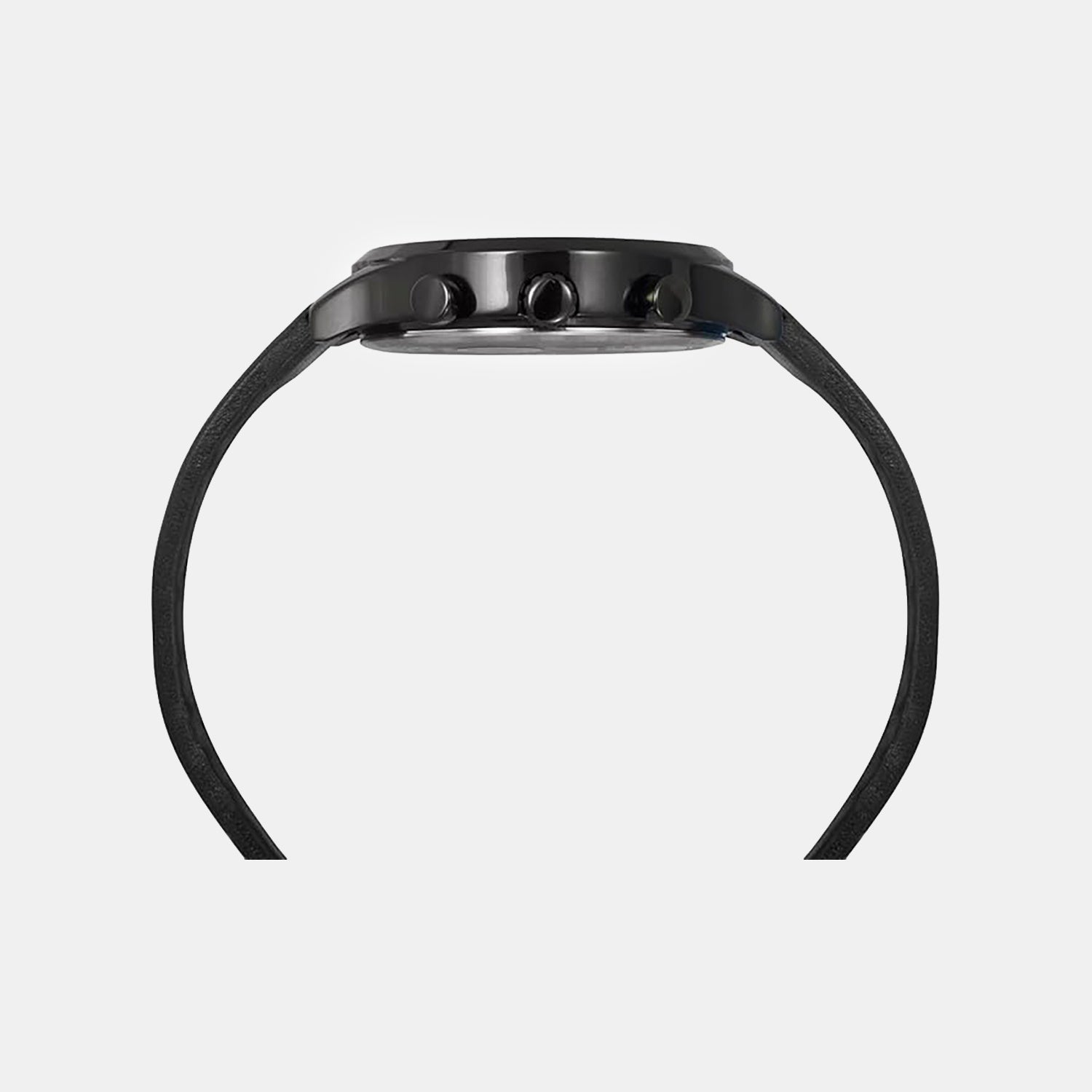 Men Quartz Black Dial Multi-Function Leather Watch TW003HG28