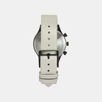 Men Quartz Beige Dial Multi-Function Leather Watch TW003HG30