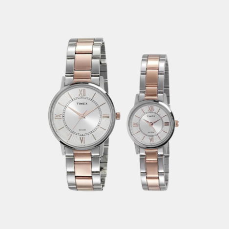 Couple Silver Analog Stainless Steel Watch TW00PR213