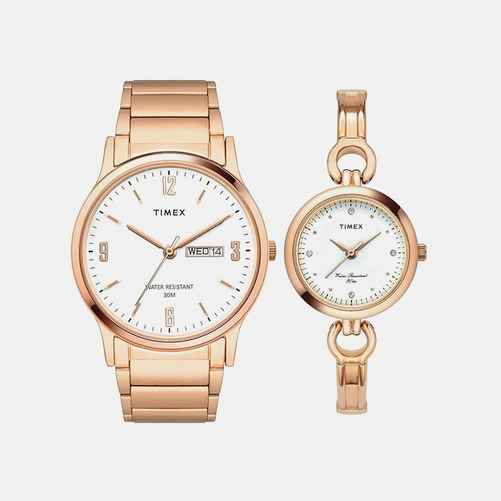 Classics Couple Quartz White Dial Analog Stainless Steel Watch TW00PR263