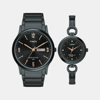 Classics Couple Quartz Black Dial Analog Brass Watch TW00PR264