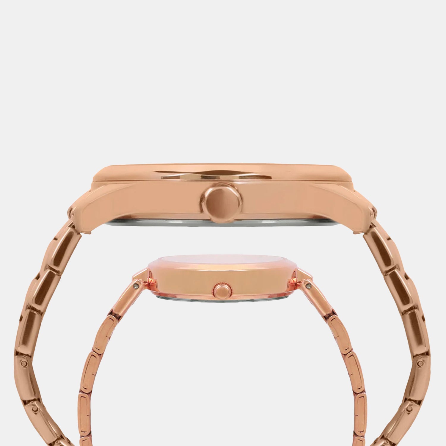 Trendline Couple Quartz Rose Gold Dial Multi-Function Stainless Steel Watch TW00PR266