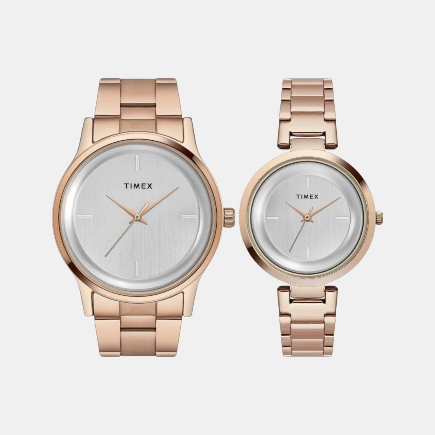 Fashion Couple Quartz Silver Dial Analog Stainless Steel Watch TW00PR294