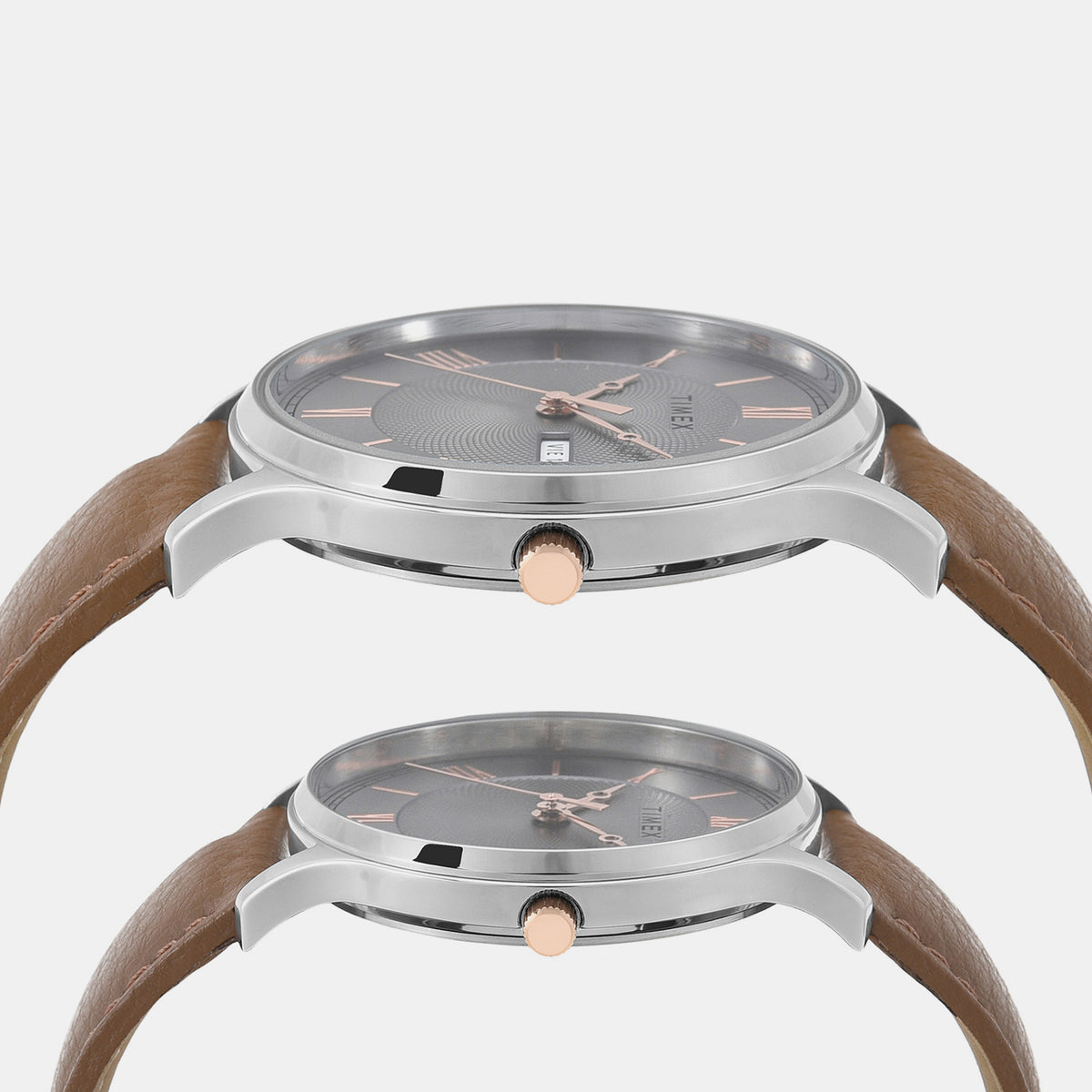Trendline Couple Quartz Grey Dial Analog Leather Watch TW00PR300