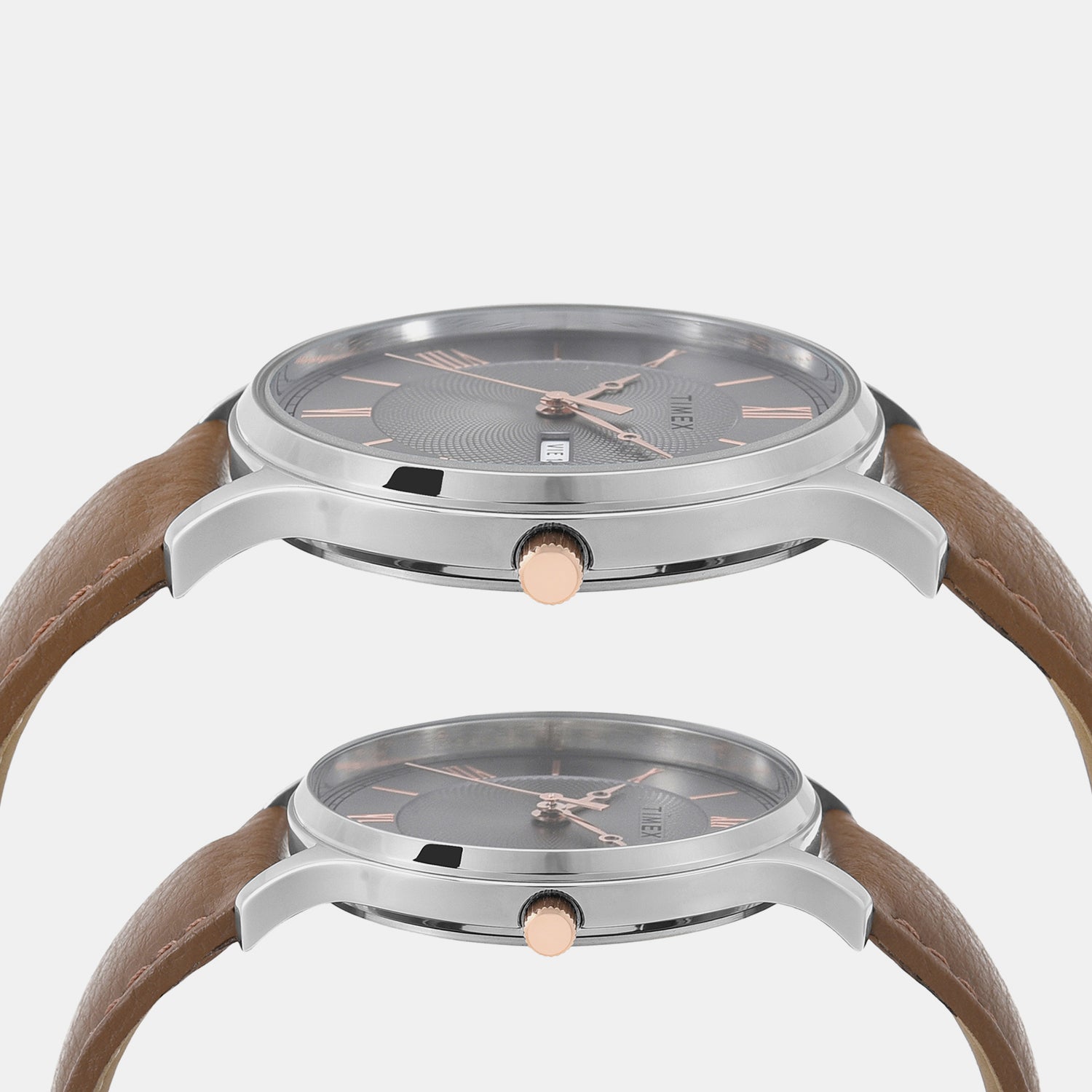 Classics Couple Quartz Grey Dial Analog Leather Watch TW00PR300