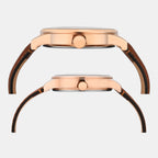 Fashion Couple Quartz Blue Dial Multi-Function Leather Watch TW00PR302