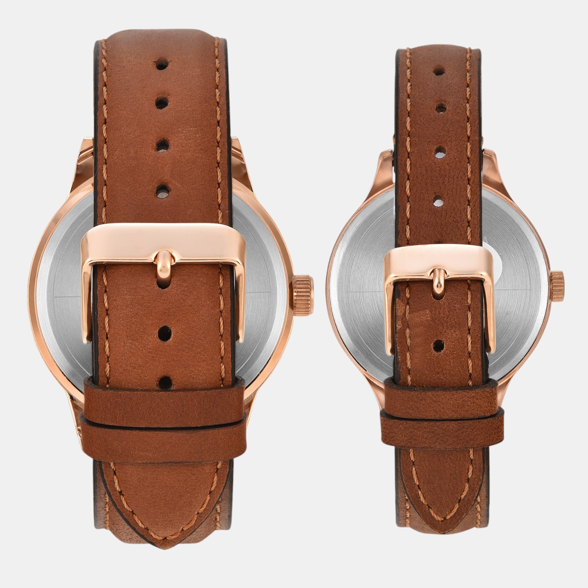 Fashion Couple Quartz Blue Dial Multi-Function Leather Watch TW00PR302