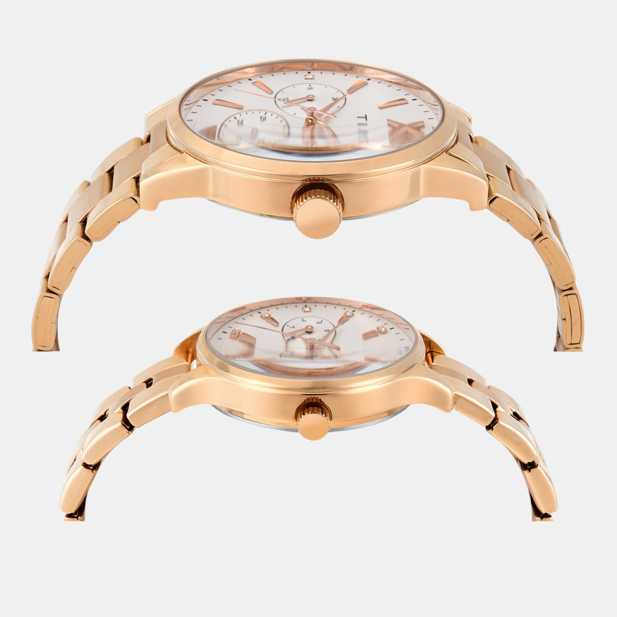 Trendline Couple Quartz White Dial Multi-Function Stainless Steel Watch TW00PR304