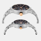 Fashion Couple Quartz Blue Dial Multi-Function Stainless Steel Watch TW00PR305