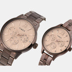 Couple Quartz Beige Dial Multi-Function Stainless Steel Watch TW00PR306