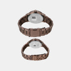 Couple Quartz Beige Dial Multi-Function Stainless Steel Watch TW00PR306