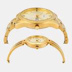 Fashion Couple Quartz Beige Dial Analog Stainless Steel Watch TW00PR307