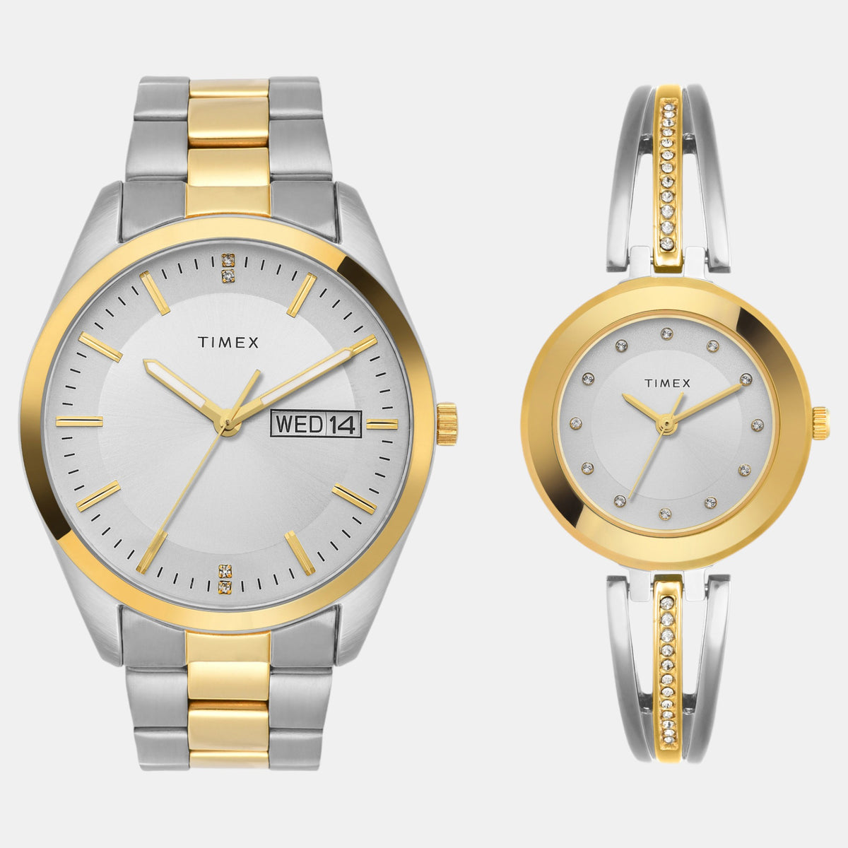 Trendline Couple Quartz Silver Dial Analog Stainless Steel Watch TW00PR308