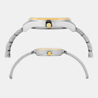 Fashion Couple Quartz Silver Dial Analog Stainless Steel Watch TW00PR308