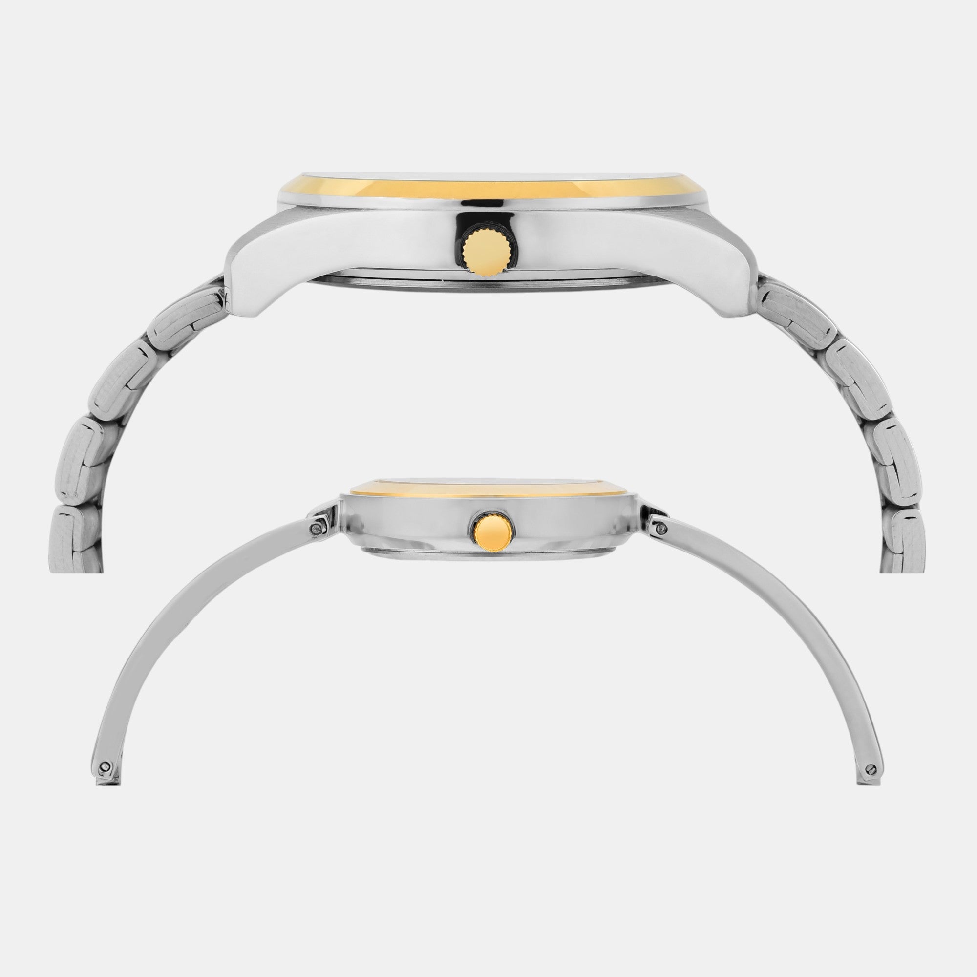 Fashion Couple Quartz Silver Dial Analog Stainless Steel Watch TW00PR308