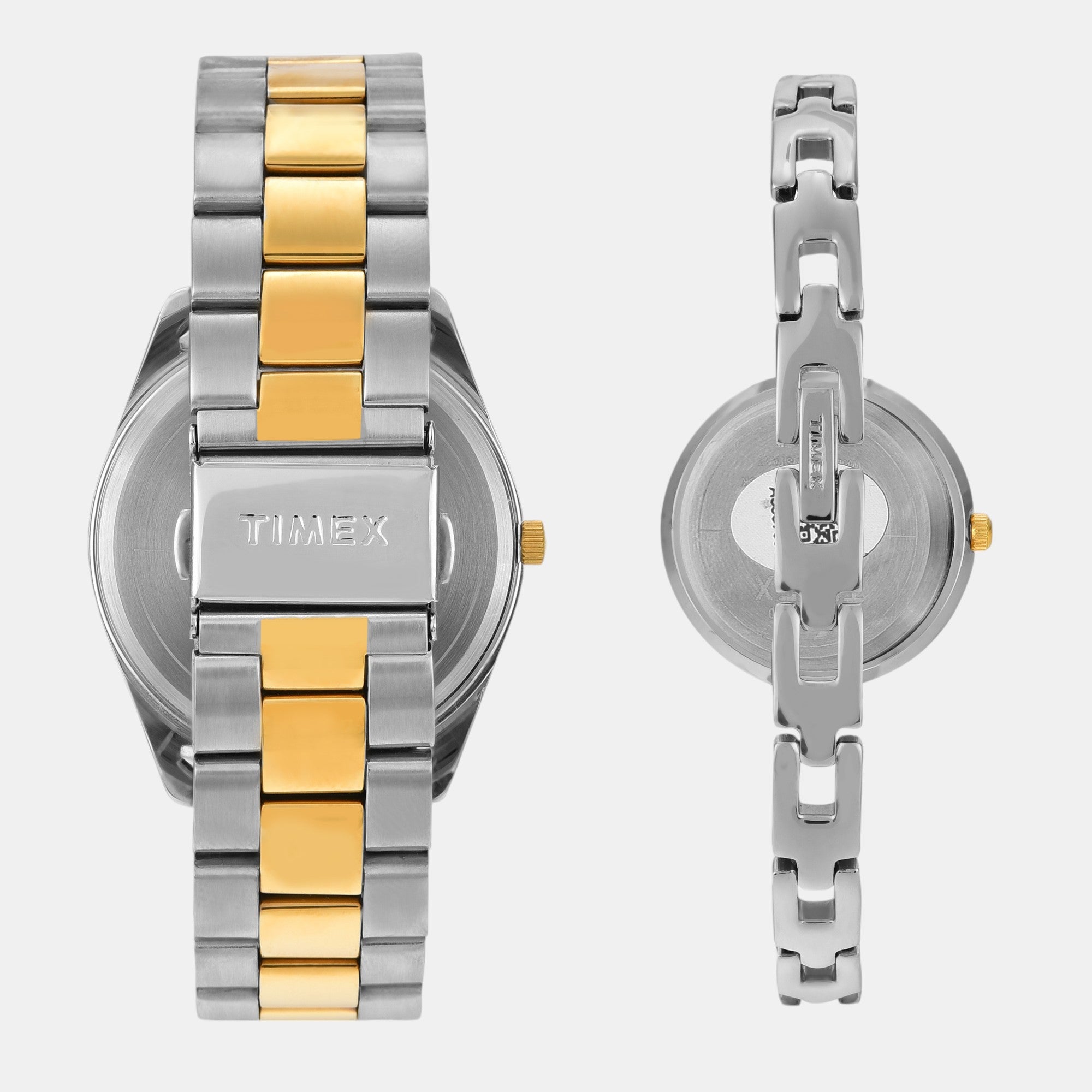 Fashion Couple Quartz Silver Dial Analog Stainless Steel Watch TW00PR308