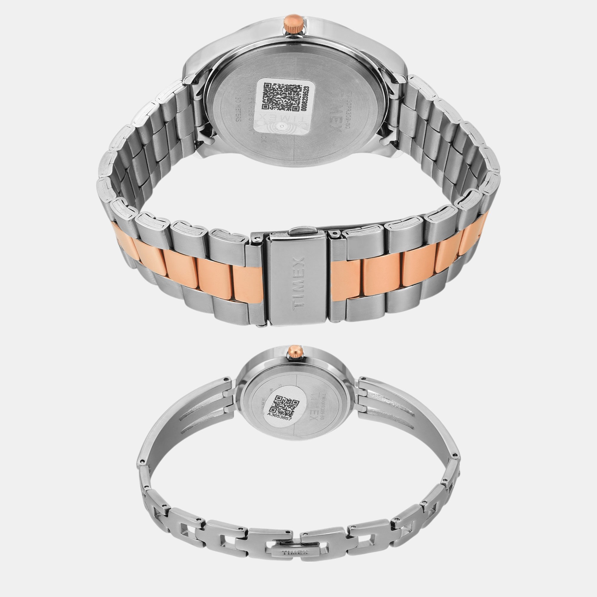 Fashion Couple Quartz Blue Dial Analog Stainless Steel Watch TW00PR309