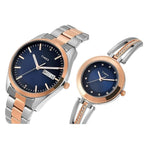 Fashion Couple Quartz Black Dial Analog Stainless Steel Watch TW00PR310