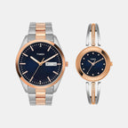 Fashion Couple Quartz Black Dial Analog Stainless Steel Watch TW00PR310