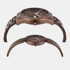 Fashion Couple Quartz Brown Dial Analog Stainless Steel Watch TW00PR311