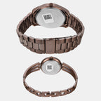 Fashion Couple Quartz Brown Dial Analog Stainless Steel Watch TW00PR311