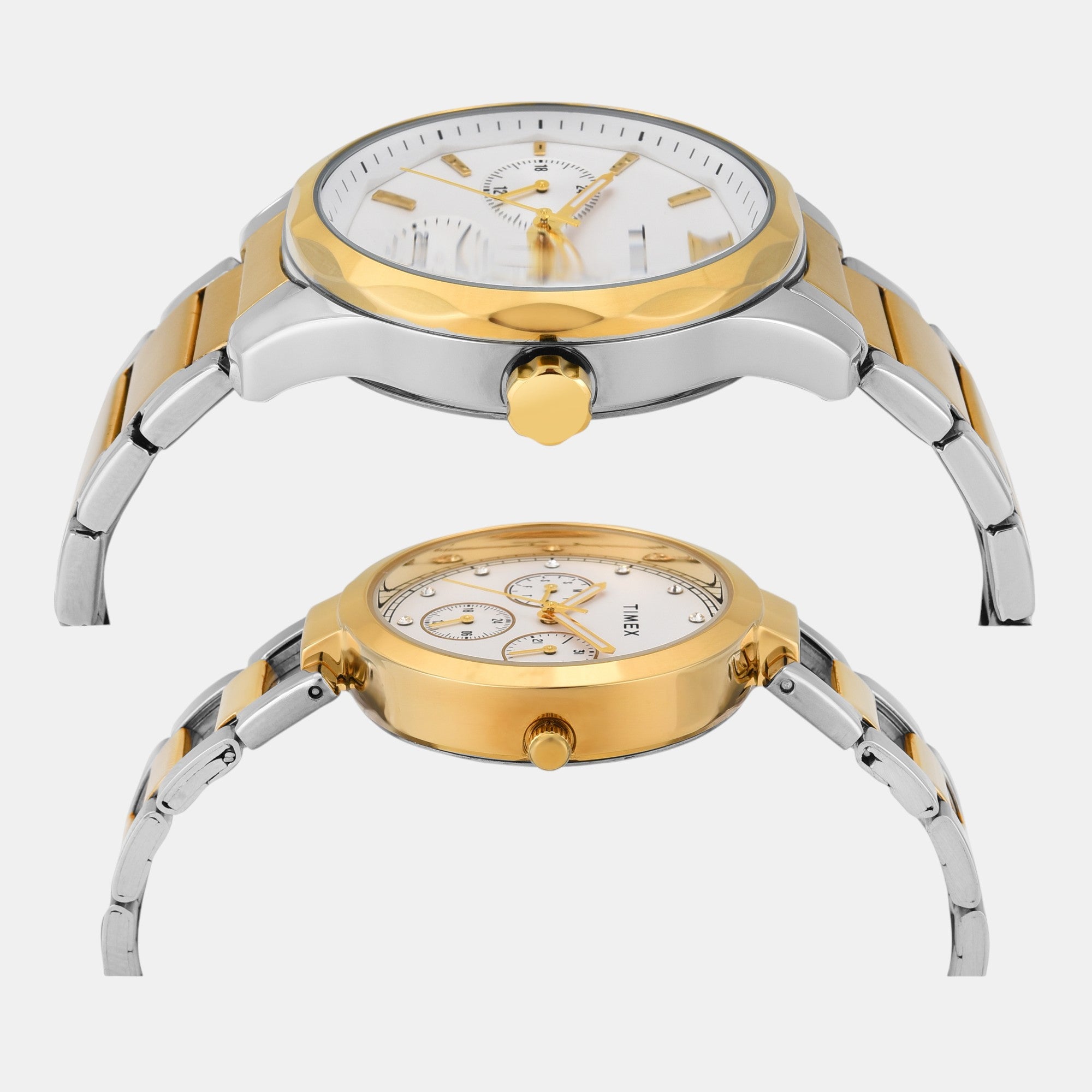 Fashion Couple Quartz White Dial Multi-Function Stainless Steel Watch TW00PR312