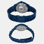 Fashion Couple Quartz Blue Dial Multi-Function Stainless Steel Watch TW00PR313