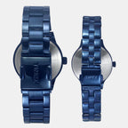 Fashion Couple Quartz Blue Dial Multi-Function Stainless Steel Watch TW00PR313