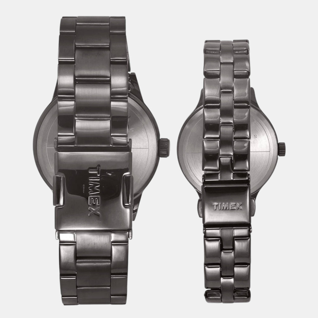 Fashion Couple Quartz Burgundy Dial Multi-Function Stainless Steel Watch TW00PR314