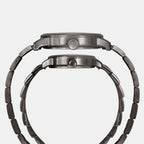 Fashion Couple Quartz Burgundy Dial Multi-Function Stainless Steel Watch TW00PR314